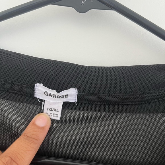 Garage mesh button down crop top XL - Picture 2 of 2